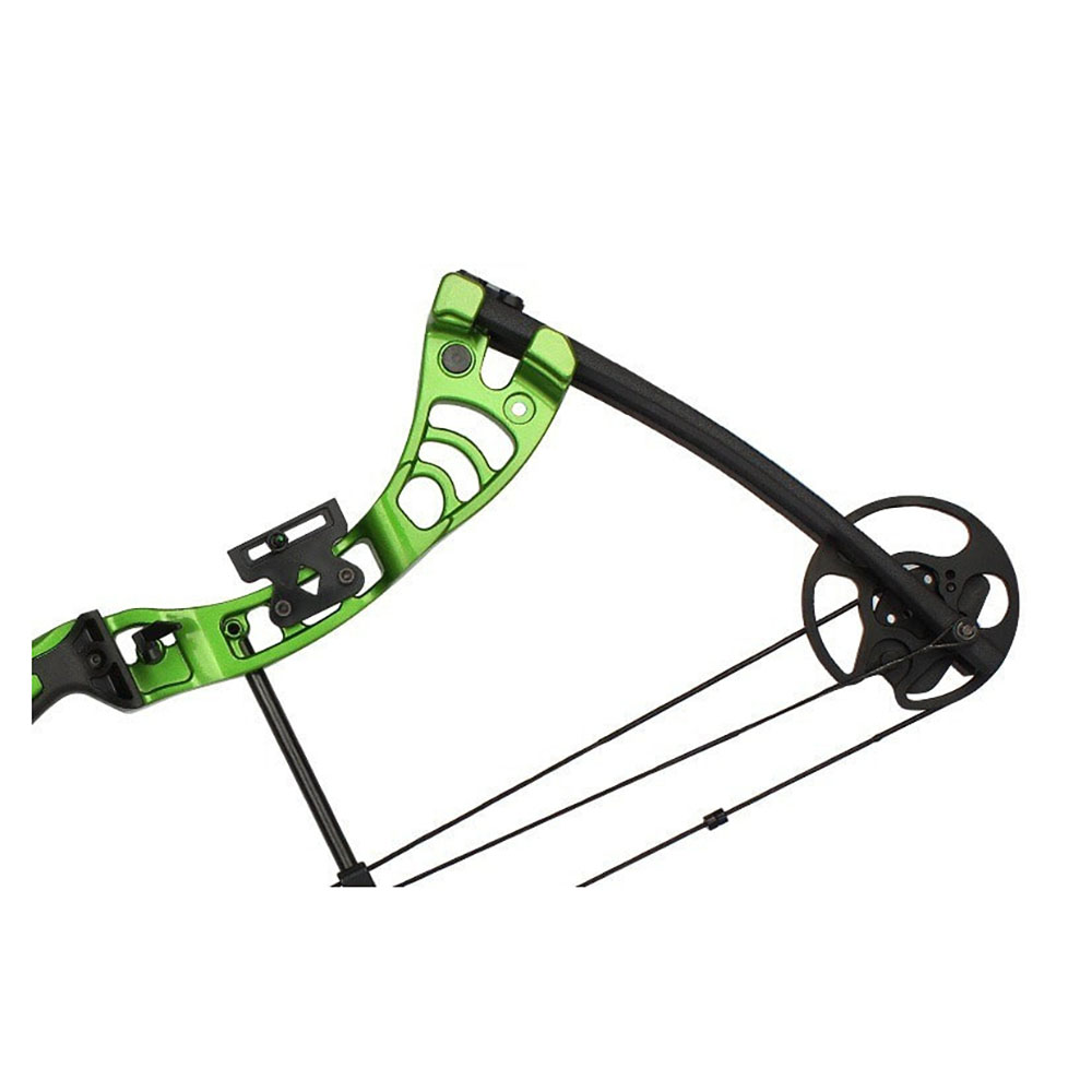 Лук блочный, рукоять алюминий, плечи фиброглас, начальная скорость 296 фут/сек, сила 55Lbs, цвет чер