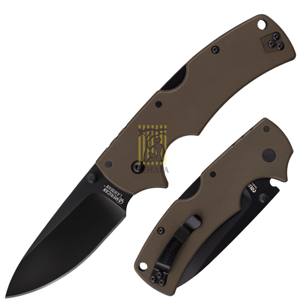 Нож American Lawman складной, сталь CTS® XHP, длина клинка 3 1/2", рукоять пластик G10, коричневая