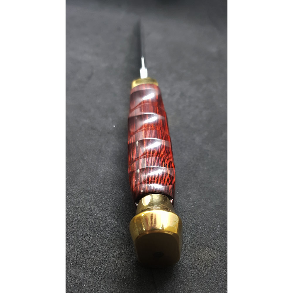 Нож "BOWIE" с фикс клинком длиной 18 см, рукоять Pakka wood, ножны кожа