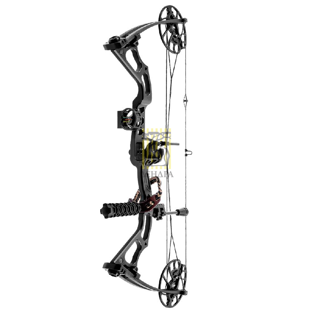 Лук блочный, сила 60 Lbs, между осями 30", длина натяжения 19-31", с комплектом аксессуаров: 4 карбо