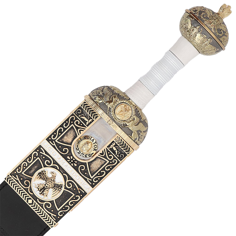 Меч "Гладиатор", рукоять белая кожа, в ножнах