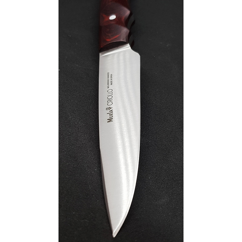 Нож "CRIOLLO" с фикс клинком длиной 17 см, рукоять красная микарта, ножны кожа