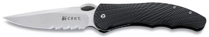 Нож М.Джей Лерчи "Enticer" складной, матовое покрытие, ½ серрейтор, рукоять пластик, цвет черный, кл