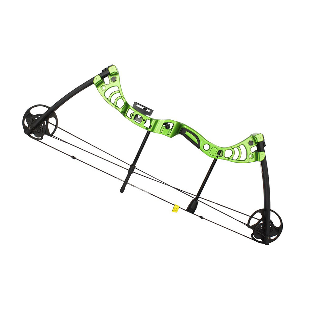 Лук блочный, рукоять алюминий, плечи фиброглас, начальная скорость 296 фут/сек, сила 55Lbs, цвет чер