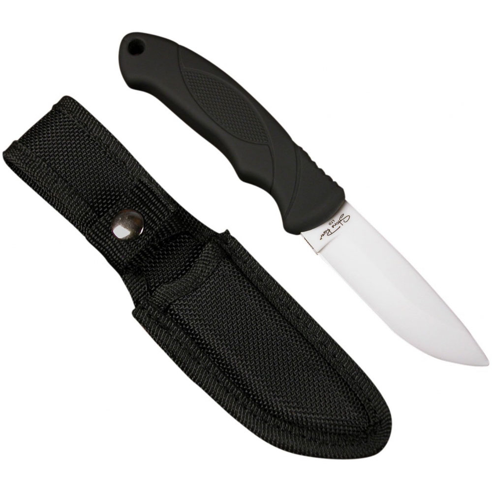 Нож спортивн,клинок белая полиров.керамика 8,3 см, рукоять резина,чехол Нож спортивн,клинок белая полиров.керамика 8,3 см, рукоять резина,чехол