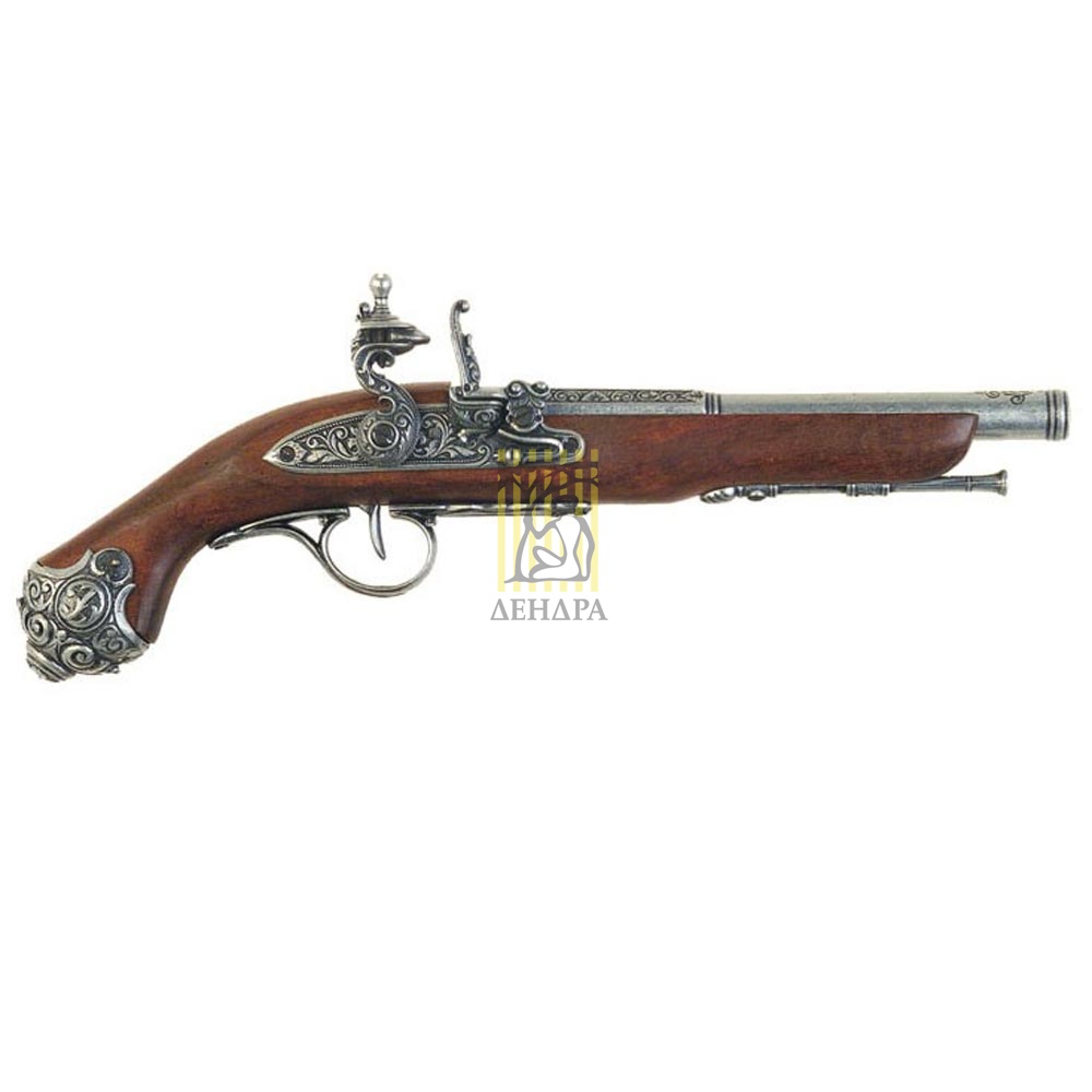 Пистолет кремневый, 18век, никель Пистолет кремневый, 18век, никель