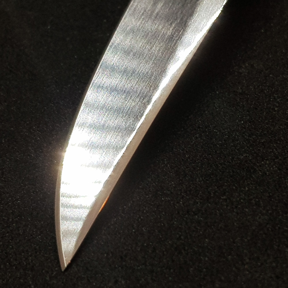 Нож "MA" с фикс клинком длиной 10 см, рукоять рог оленя, ножны кожа