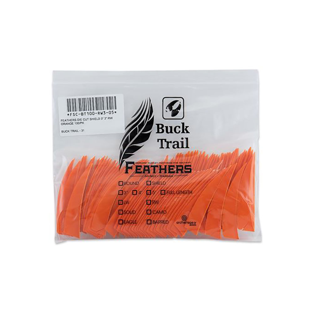 Оперение натуральное для стрел, форма Shield, размер 3", цвет оранжевый, 100 шт/уп Оперение натуральное для стрел, форма Shield, размер 3", цвет оранжевый, 100 шт/уп