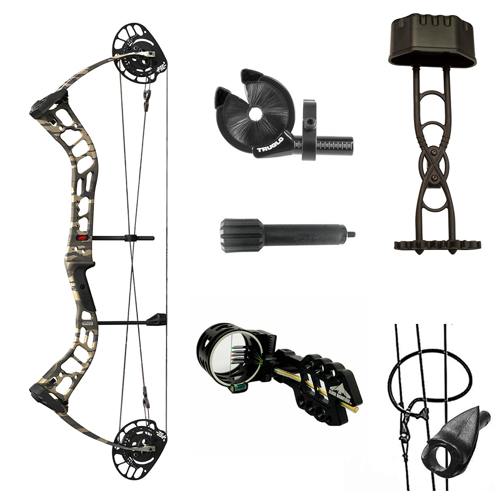 Лук блочный BRUTE ATK, начальная скорость 328 фут в сек , сила 60Lbs, расстояние м.д. осями 32", дли