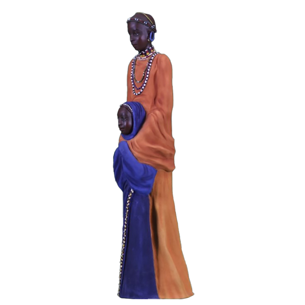 Фигурка Масаи-Кибиби с ребенком, цветная,полистоун Фигурка Масаи-Кибиби с ребенком, цветная,полистоун