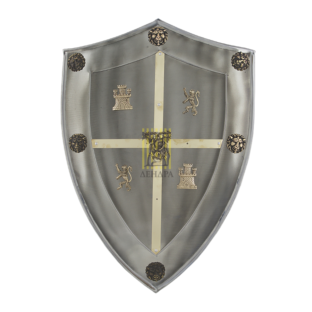 Щит геральдический "Эль Сида", цвет стальной, размер 63 х 46 см, материал металл, латунь