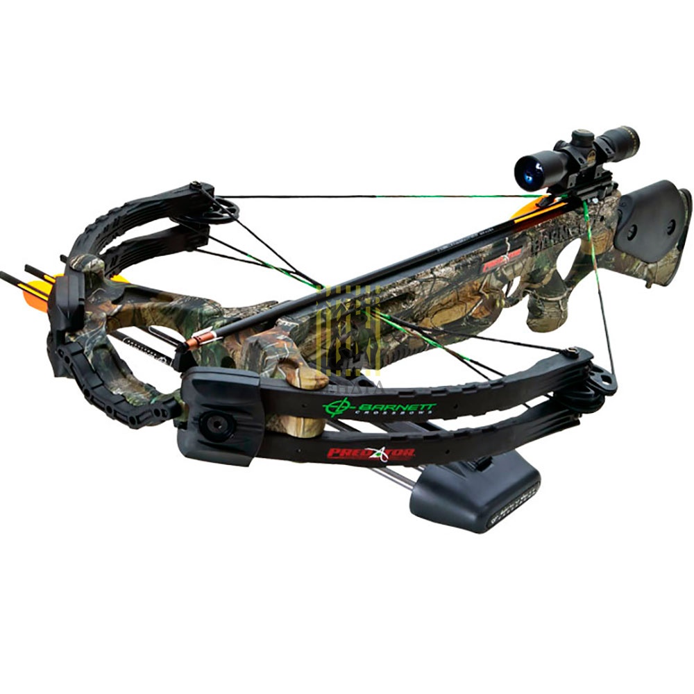 Арбалет "Predator Carbon Lite" с аксессуарами: кивер, 3 стрелы 22", натяжитель, прицел 4х32, цвет цв