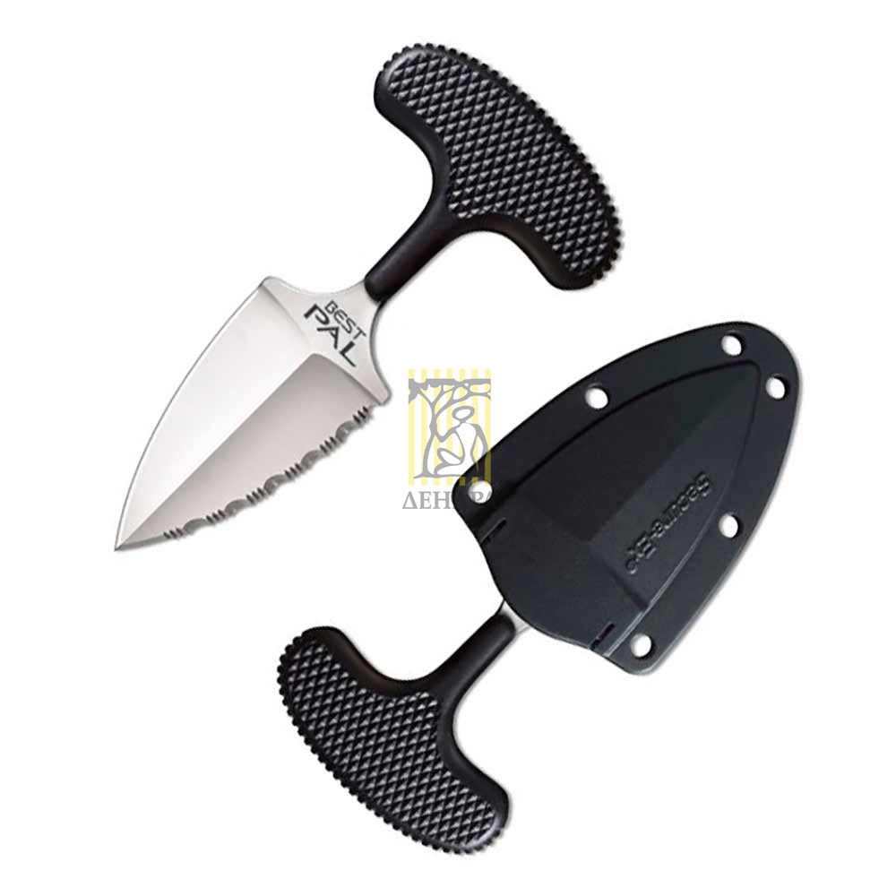 Нож URBAN EDGE 50/50 EDGE с фиксированным клинком, сталь AUS 8A, рукоять кратон, ножны пластиковые