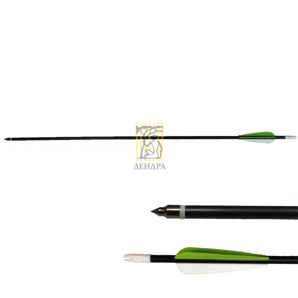 Стрела с оперением для стрельбы из лука, материал алюминий, размер 2219, длина 30", цвет черный