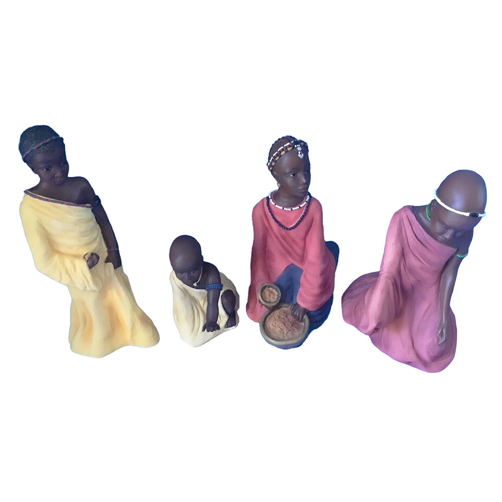 Фигурка Дети Масаи-Сельские игры (4 фигуры)цветная,полистоун Фигурка Дети Масаи-Сельские игры (4 фигуры)цветная,полистоун