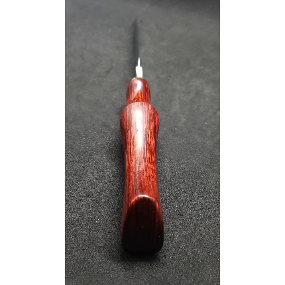 Нож серии серии "CAZ" с фикс клинком длиной 16 см, рукоять красная микарта, ножны кожа