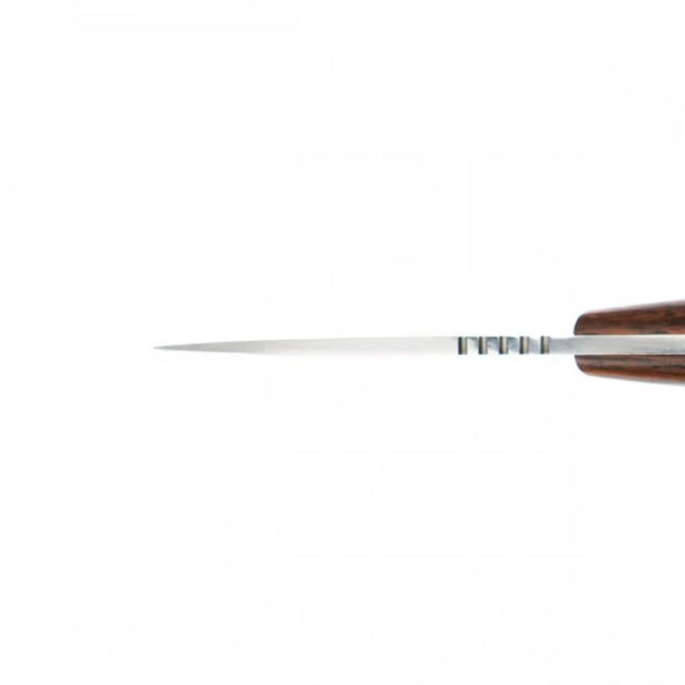 Нож "RHINO" с фикс клинком длиной 9 см, рукоять черная микарта, ножны кожа