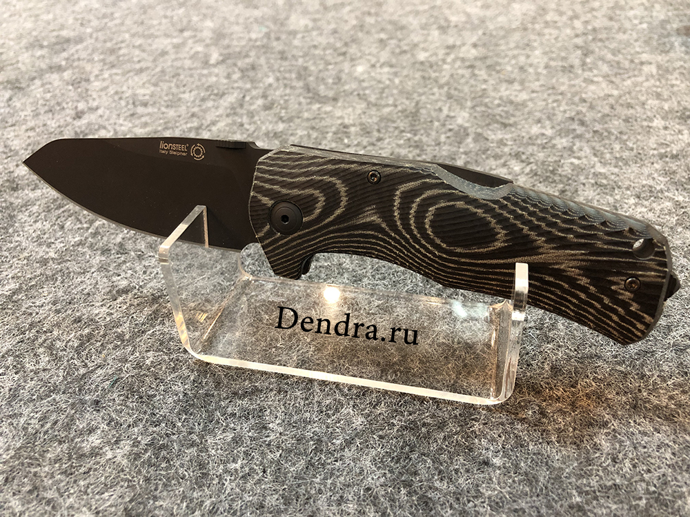 Нож TM1 складной, сталь Sleipner с черным покрытием, твердость 60-61 HRC, рукоять микарта, клипса