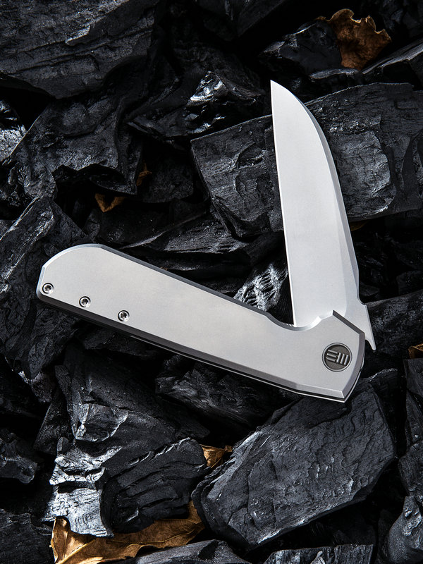 Нож складной  WASABI 813A, цвет светло-серый, сталь Bohler M390 , длина клинка 99 мм, рукоять титан,