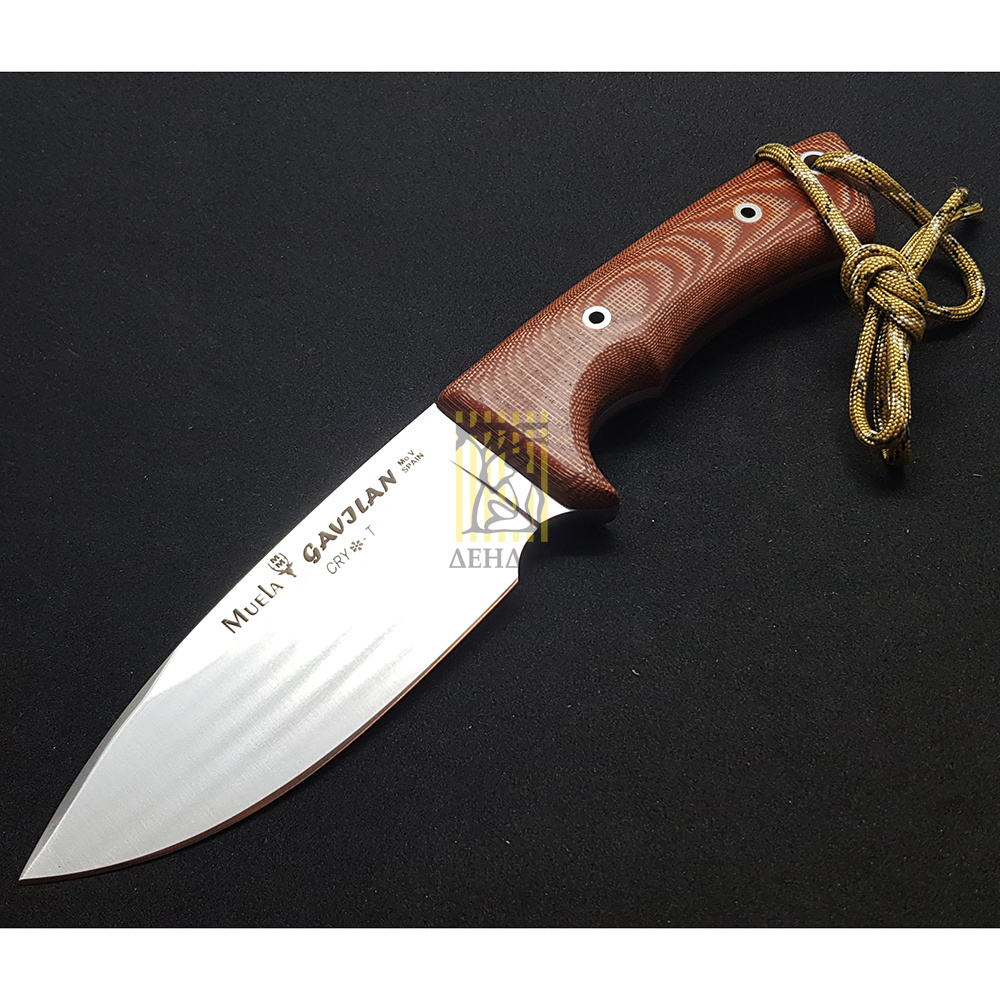 Нож "GAVILAN" с фикс клинком длиной 13 см, рукоять красная микарта, ножны кожа