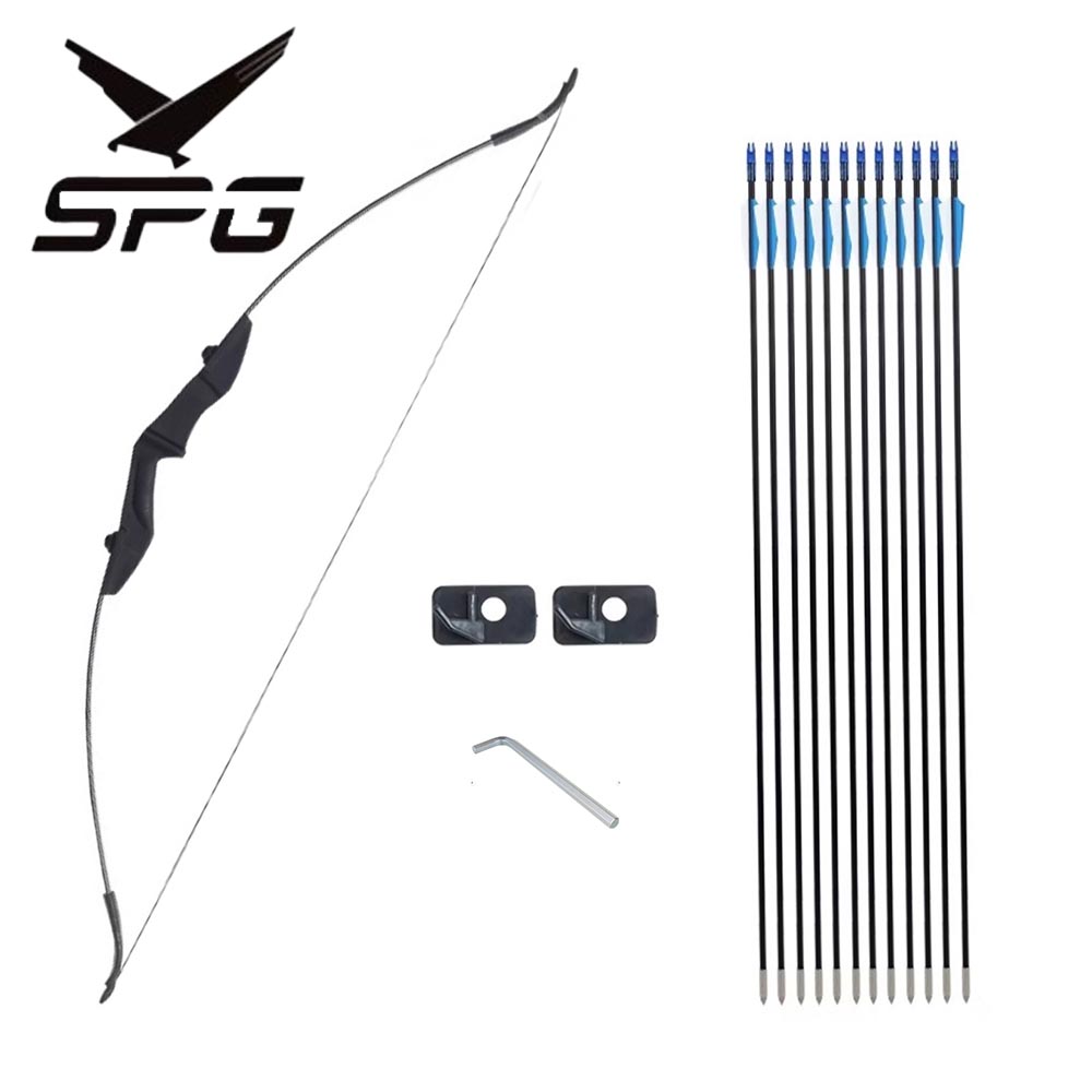 Рекурсивный лук SPG, черный 20 lbs, 52" дюймов, стекловолокно, вес 835 г., левый/правый