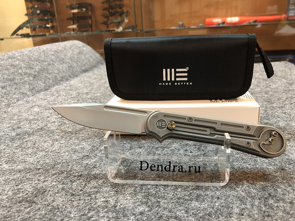 Нож складной DOUBLE HELIX 815F, цвет серый, сталь CPM-S35VN, длина клинка 83,8 мм, рукоять титан, за