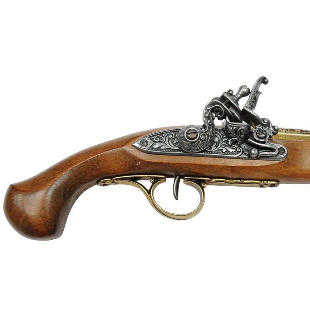 Пистолет кремневый,18век,латунь Пистолет кремневый,18век,латунь
