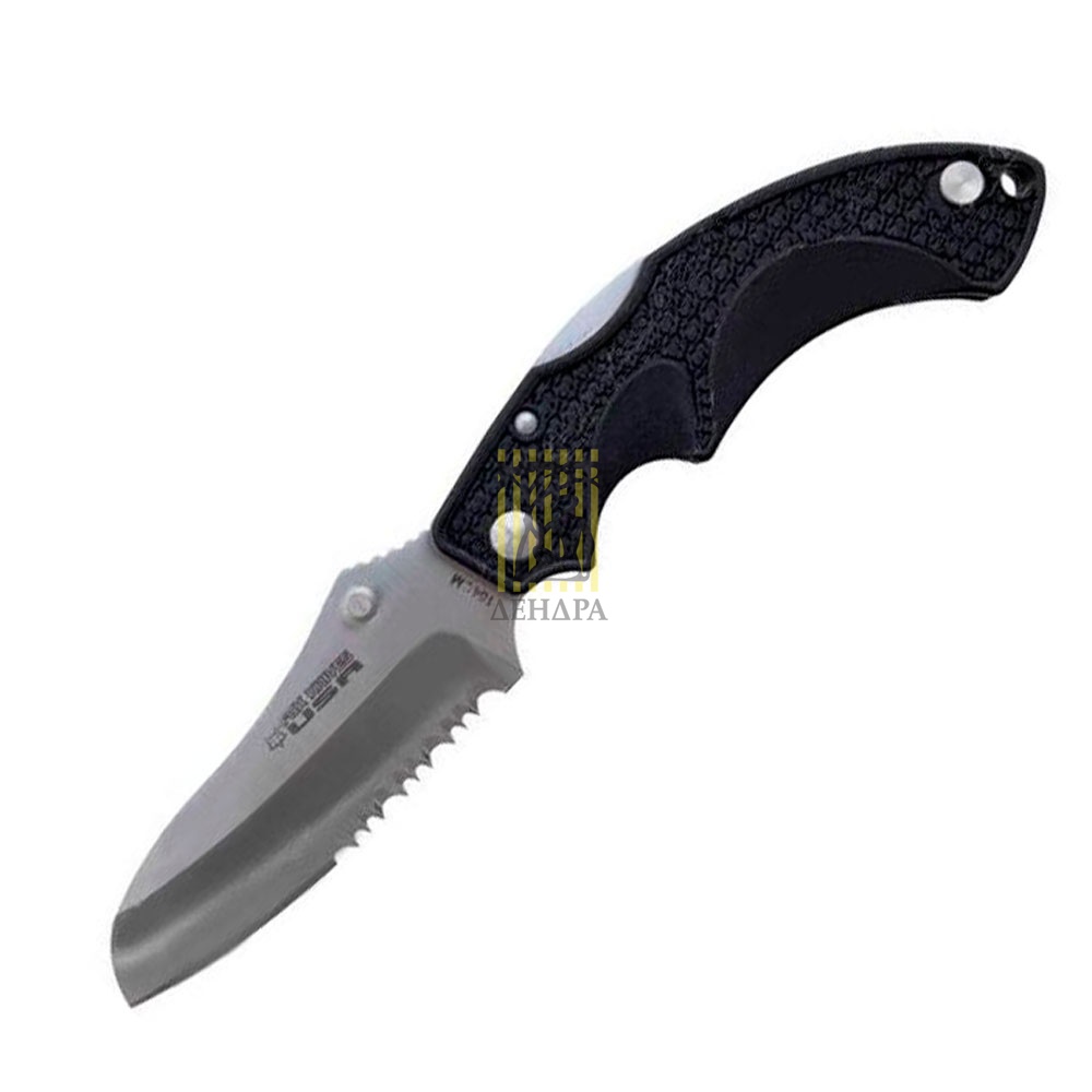 Нож "Vitale" складной, серрейтор 1/3, рукоять черный пластик