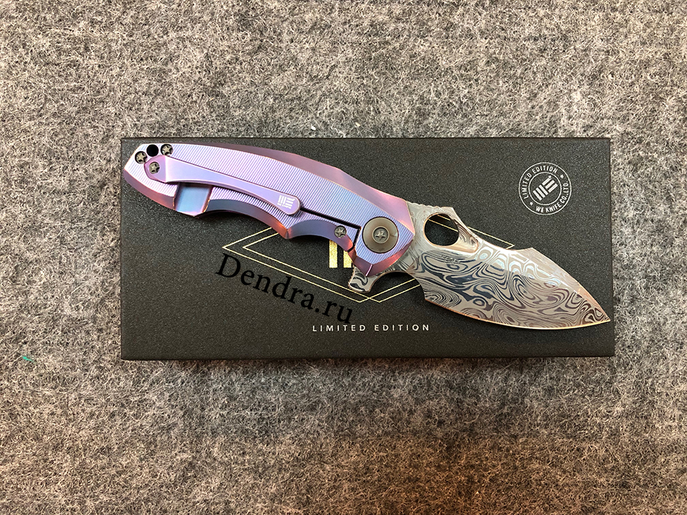 Нож 605DS, сталь Damasteel Draupner, длина клинка 76 мм, рукоять титан, цвет фиолетовый, frame lock Нож 605DS, сталь Damasteel Draupner, длина клинка 76 мм, рукоять титан, цвет фиолетовый, frame lock