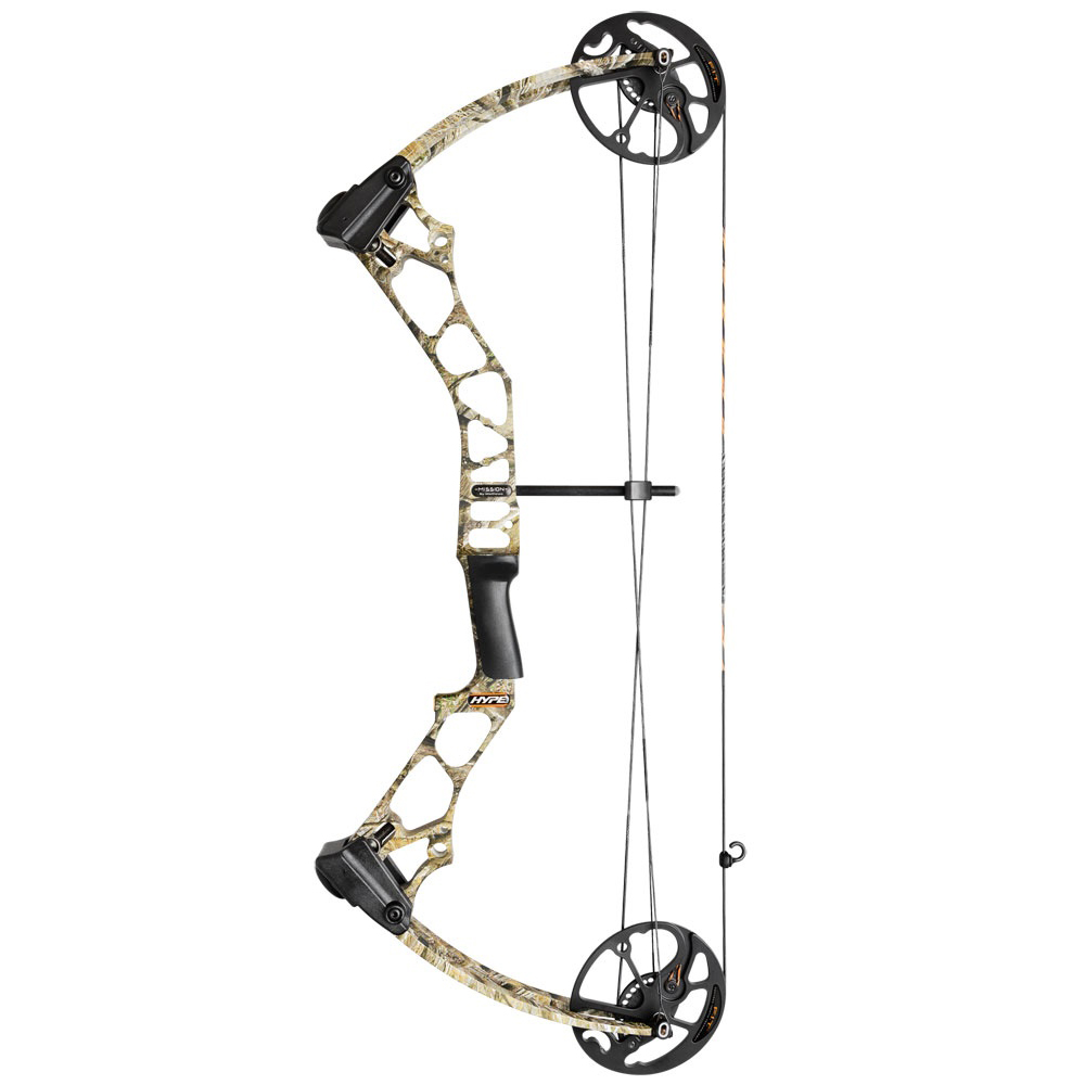 Лук блочный HYPE, начальная скорость 310 фут в сек, сила 60 lbs, база 7", для праворуких, длина натя