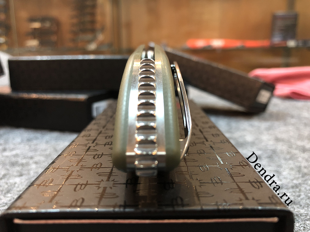 Нож Glimpse 7.0, сталь CPM-S35VN, длина клинка 3.750″, сатин, рукоять G10/карбон,зеленая, дол