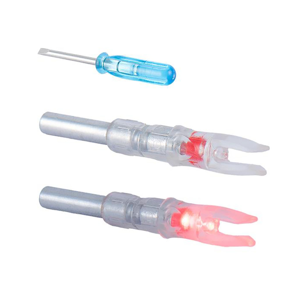 Хвостовик светящийся для стрел Buck Trail, цвет красный, 3 шт в упаковке