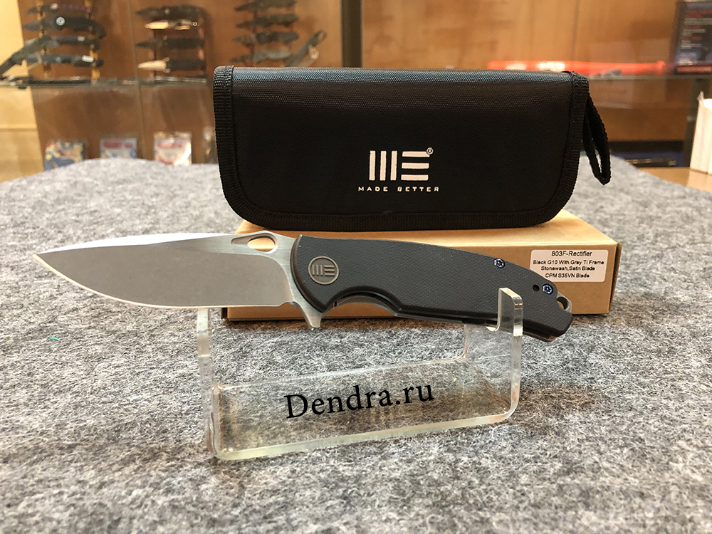 Нож складной  Rectifier 803А, цвет черный, сталь CPM-S35VN, длина клинка 74,9 мм, рукоять G10/титан,