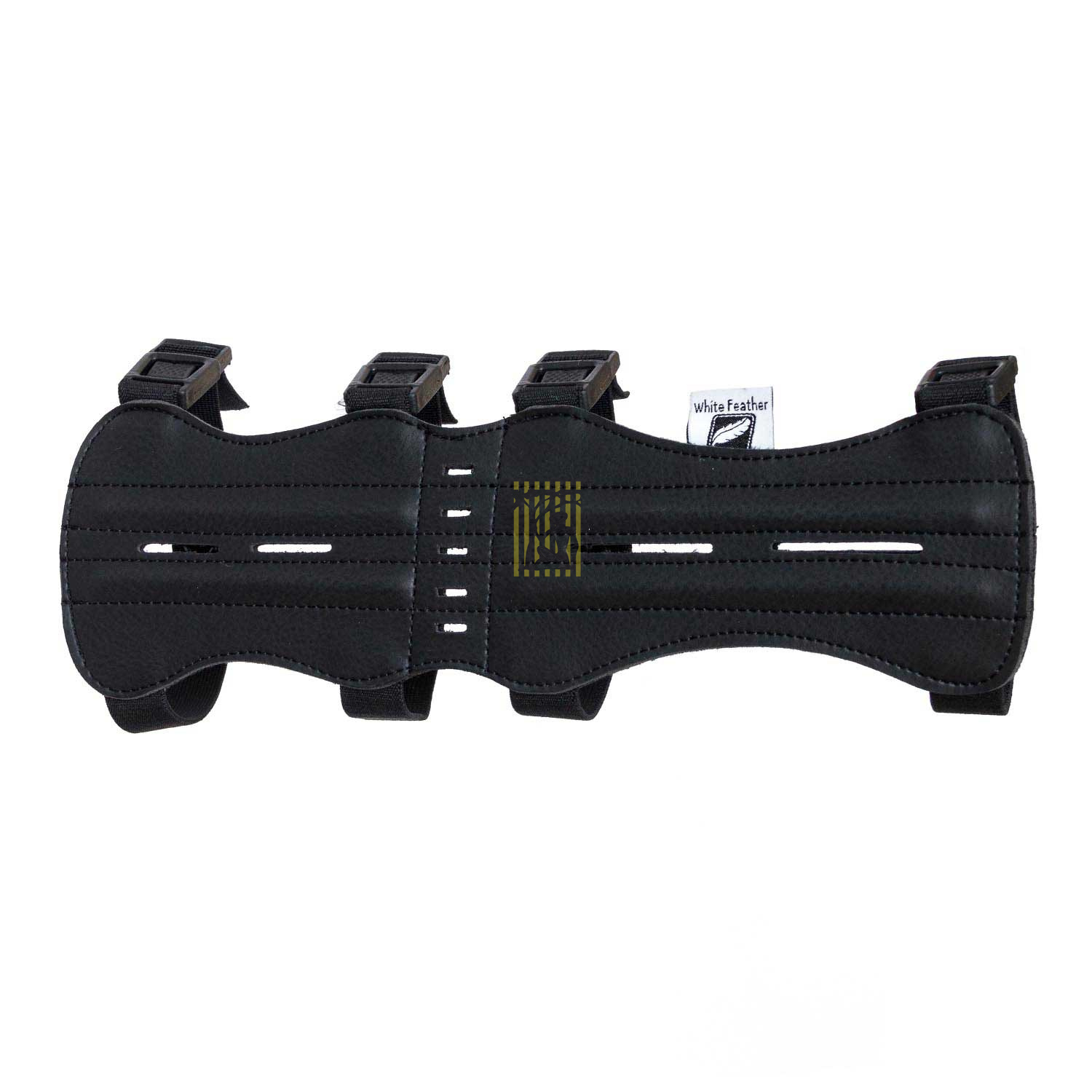 Защитная крага White Feather для стрельбы из лука, на всю длину руки, 4 защелки, цвет черный Защитная крага White Feather для стрельбы из лука, на всю длину руки, 4 защелки, цвет черный