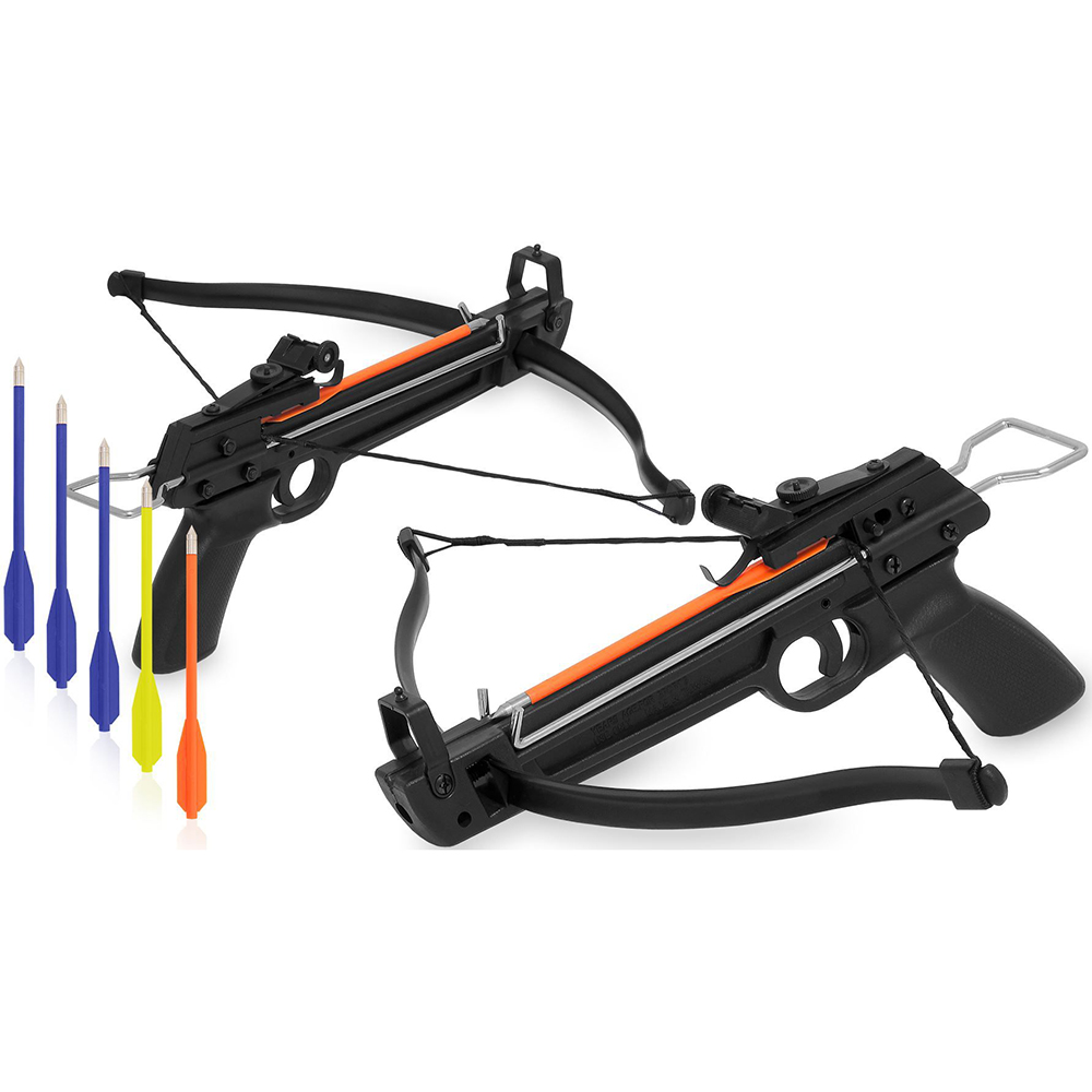 Арбалет-пистолет силой 50 lbs, рукоять платик, без упора, 5 пластиковых стрел в комплекте, цвет черн Арбалет-пистолет силой 50 lbs, рукоять платик, без упора, 5 пластиковых стрел в комплекте, цвет черн