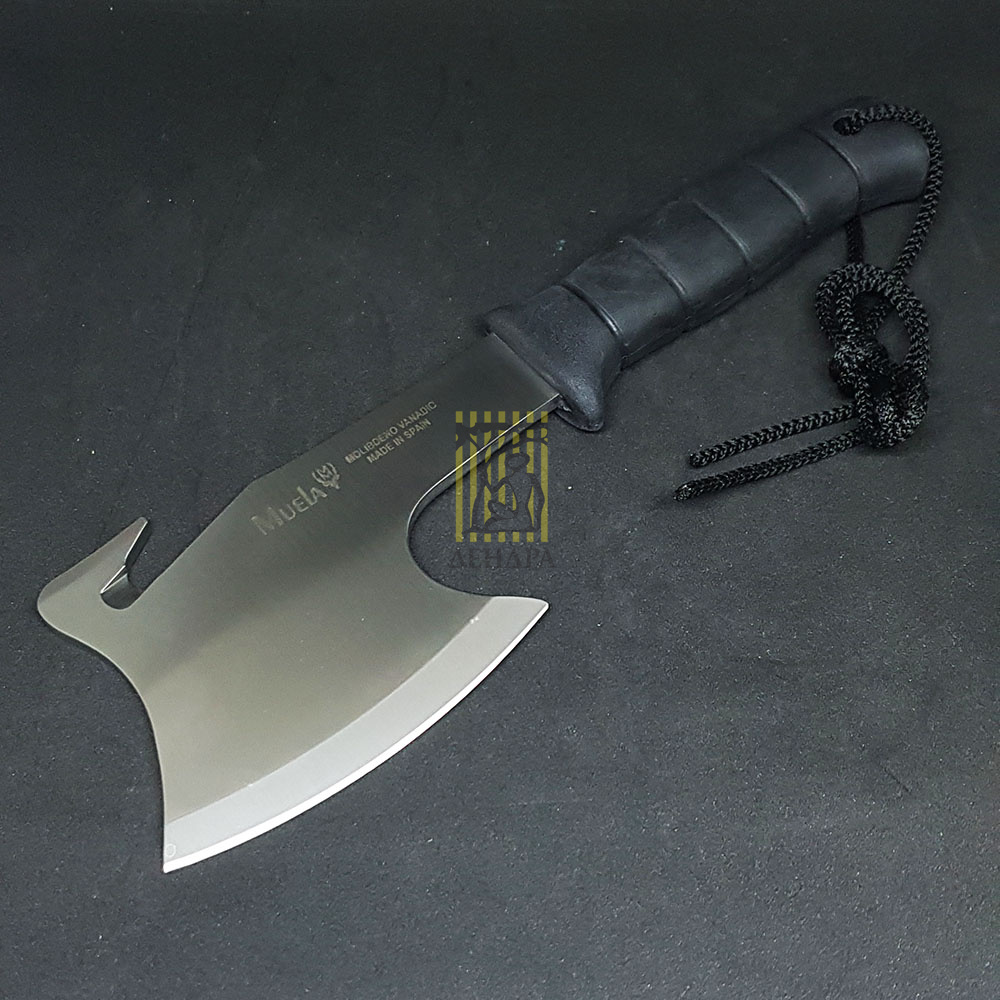 Топор туристический с крюком для снятия кожи, рукоять пластик, ножны кожа