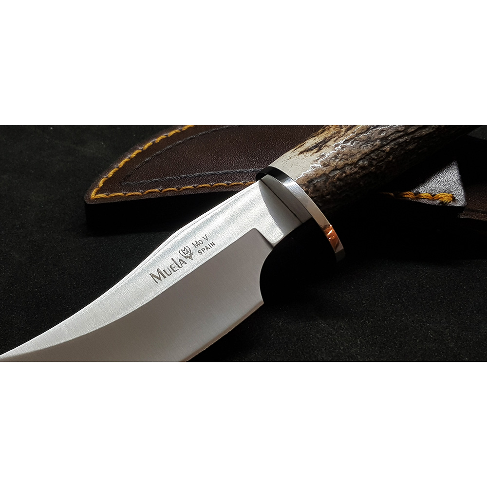 Нож "DP" с фикс клинком длиной 10 см, рукоять рог оленя, ножны кожа Нож "DP" с фикс клинком длиной 10 см, рукоять рог оленя, ножны кожа