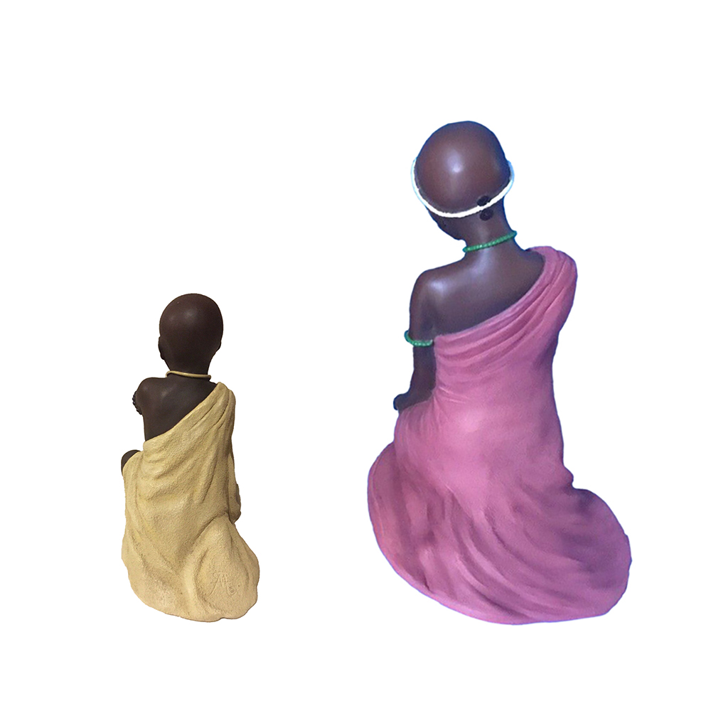 Фигурка Дети Масаи-Нафула и Ньери,сидящ,цветн,полистоун Фигурка Дети Масаи-Нафула и Ньери,сидящ,цветн,полистоун