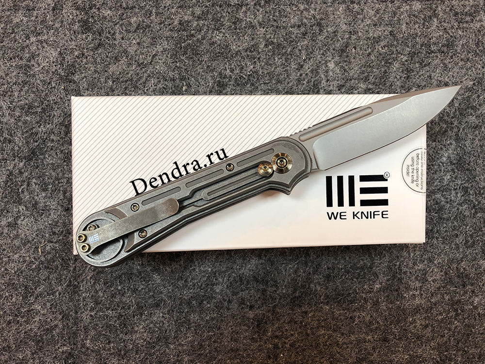 Нож складной DOUBLE HELIX 815F, цвет серый, сталь CPM-S35VN, длина клинка 83,8 мм, рукоять титан, за