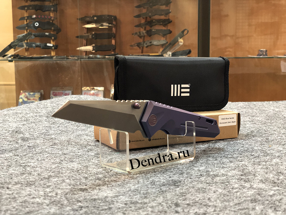 Нож складной  609D, цвет синий,  сталь CPM-S35VN, длина клинка 104 мм, рукоять титан, frame-lock