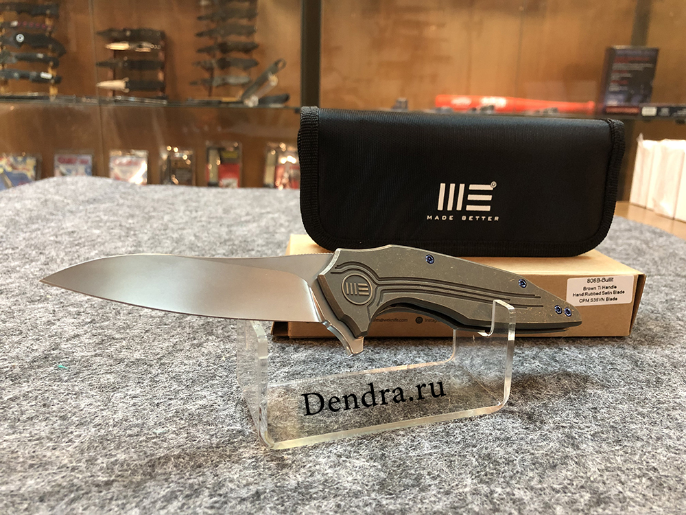 Нож складной Bullit 806B, цвет коричневый, сталь CPM-S35VN, длина клинка 88,9 мм, рукоять титан,  fr