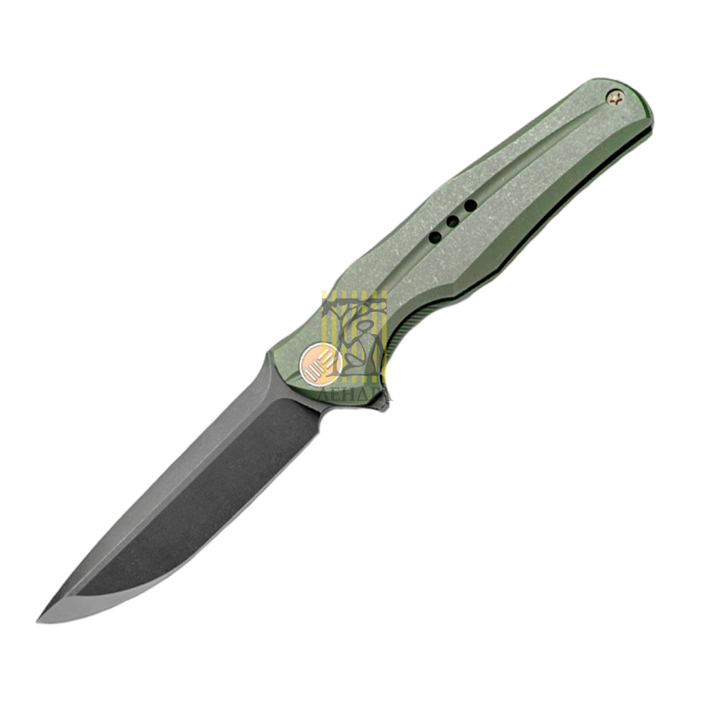 Нож складной, сталь CPM-S35VN, длина клинка 97 мм, черное сатинированное покрытие, рукоять титан, цв Нож складной, сталь CPM-S35VN, длина клинка 97 мм, черное сатинированное покрытие, рукоять титан, цв
