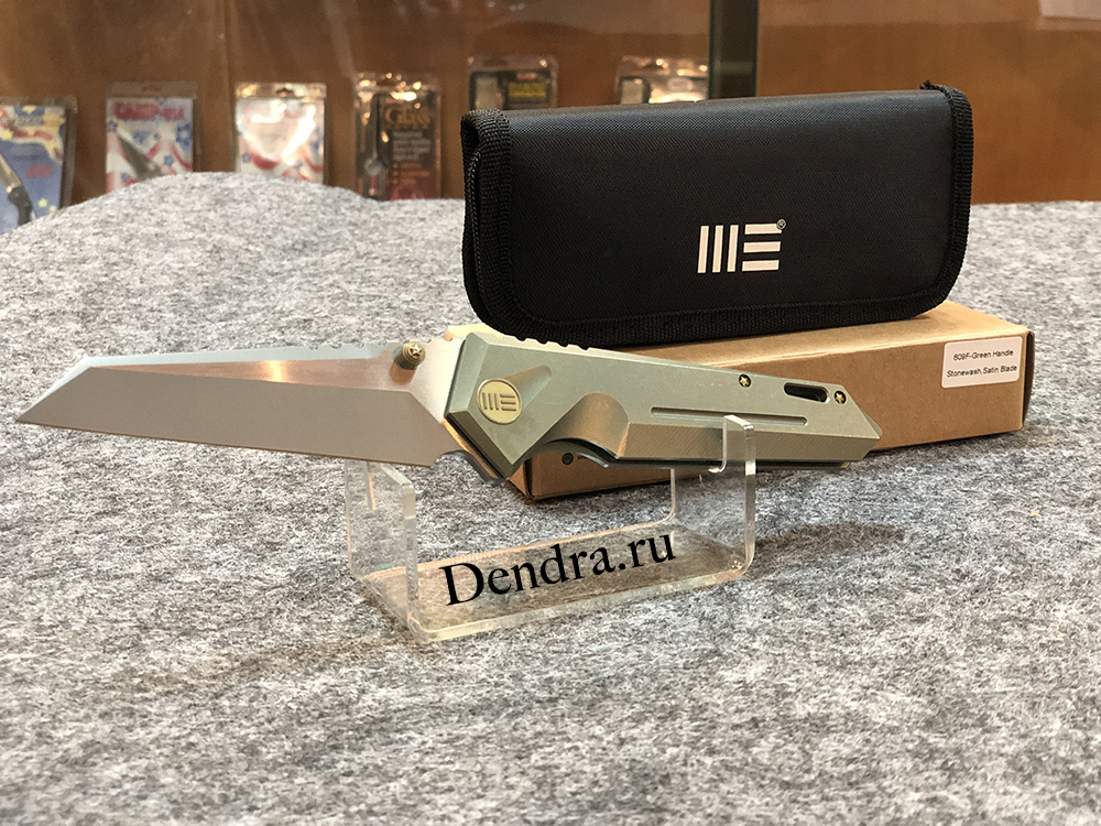 Нож складной  609F, цвет зеленый, сталь CPM-S35VN, длина клинка 104 мм, рукоять титан, frame-lock