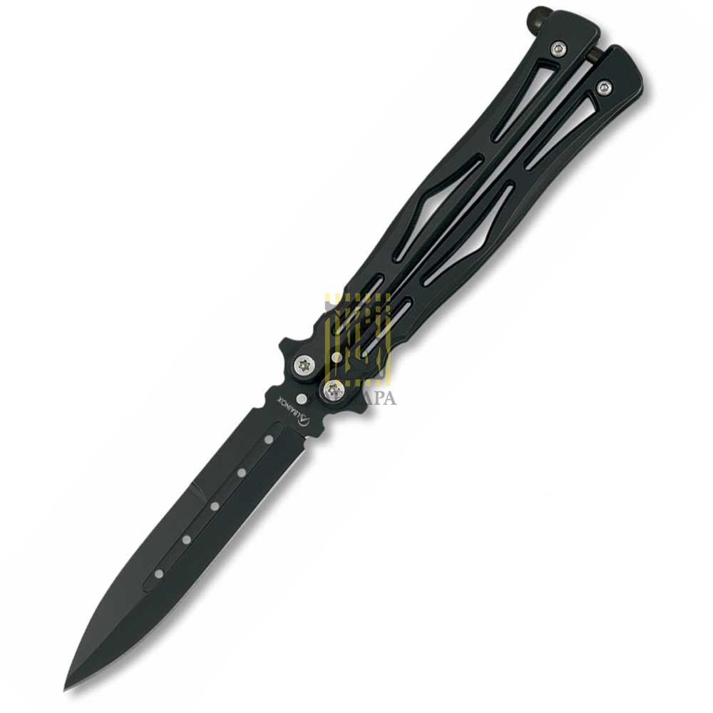 Нож складной Бабочка, длина клинка 8,5 см, материал клинка Stainless Steel, рукоять черная микарта