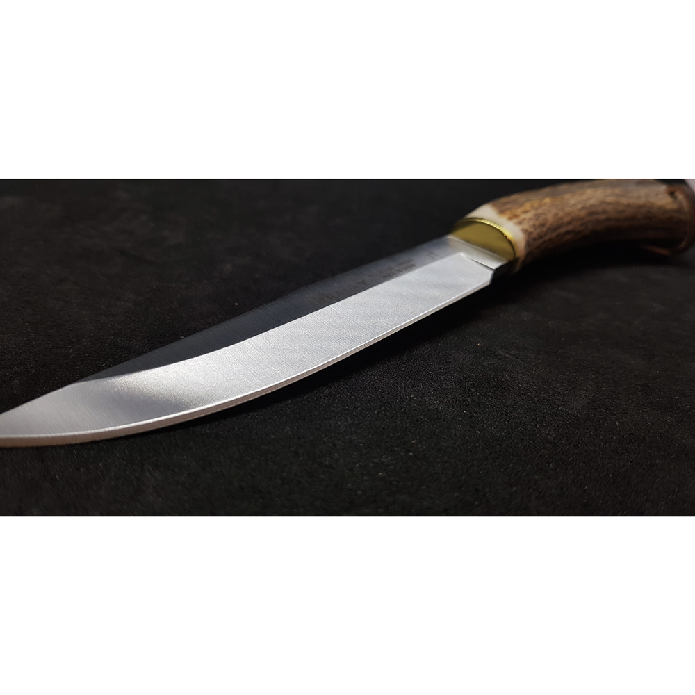 Нож "GRED" с фикс клинком длиной 13 см, рукоять рог оленя, ножны кожа Нож "GRED" с фикс клинком длиной 13 см, рукоять рог оленя, ножны кожа