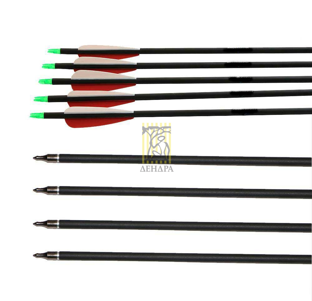 Стрела для лука, материал карбон, длина 30", резиновое оперение 4", алюминиевым инсерт, спортивный н Стрела для лука, материал карбон, длина 30", резиновое оперение 4", алюминиевым инсерт, спортивный н