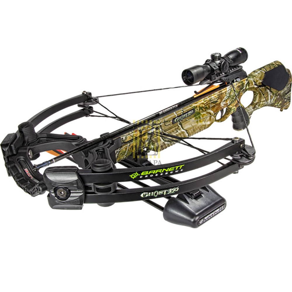 Арбалет "Ghost 350 Carbon Lite" с комплектом аксессуаров: кивер, 3 стрелы 22", прицел 4х32, натяжите