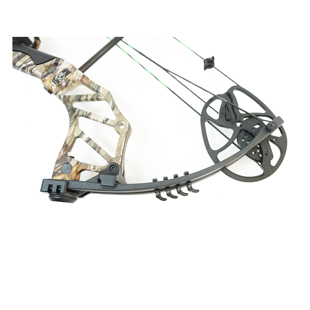 Лук блочный, сила 60 Lbs, между осями 30", длина натяжения 19-31", с комплектом аксессуаров: 4 карбо