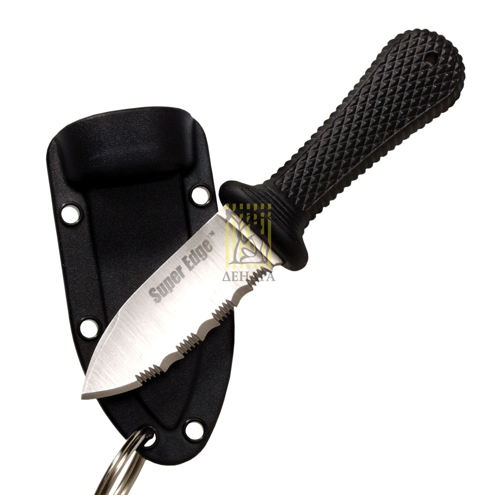 Нож "Super Edge" с фиксированным клинком, сталь AUS 8A, серрейтор, длина клинка 2", упор двусторонни