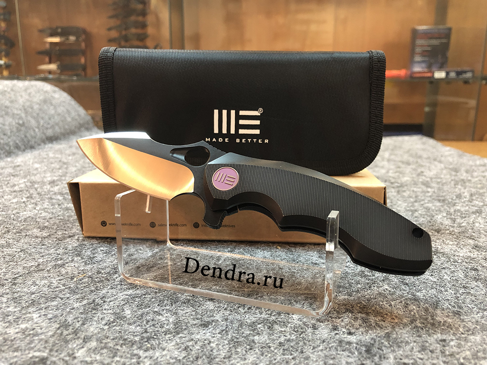 Нож 605H, цвет черный, сталь CPM-S35VN, длина клинка 77 мм, покрытие DLC/сатин, рукоять титан,  fram